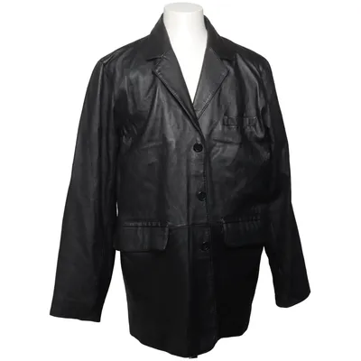 Læderblazer (Sort) fra Auluna Leather Company Læder, Polyester
