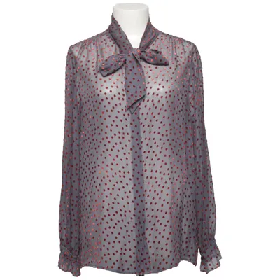 Knytblus (Grå, Röd) från SAND Copenhagen Silke, Viskos