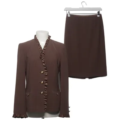 Jakkesæt med nederdel (Brun) Polyester