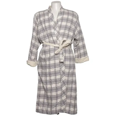 Bathrobe (White, Gray) from Poelman Cotton, Polyester