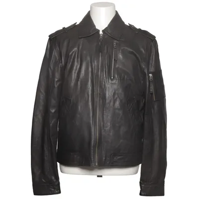 Leather jacket (Black) from Mauritius Cotton, Leather, Polyester