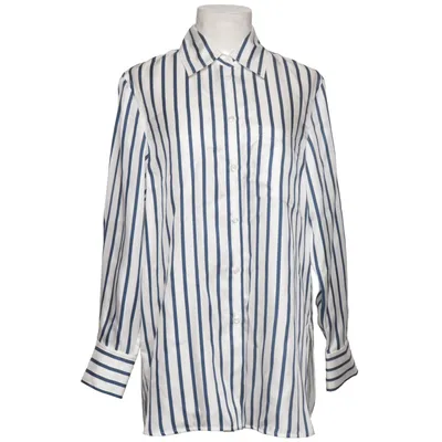 Skjorte (Blå, Hvid) fra Lilysilk Silke