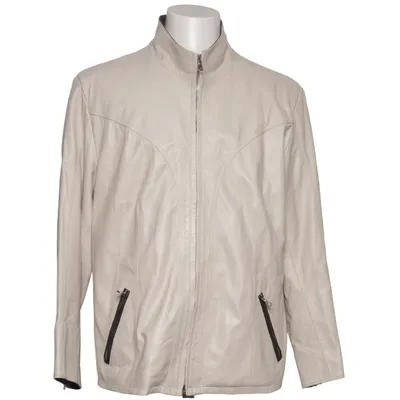 Leren jack (Beige) van Dallas Leer, Viscose