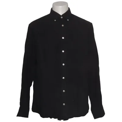 Buttondown-skjorta (Svart) från Charles Tyrwhitt Bomull, Linne