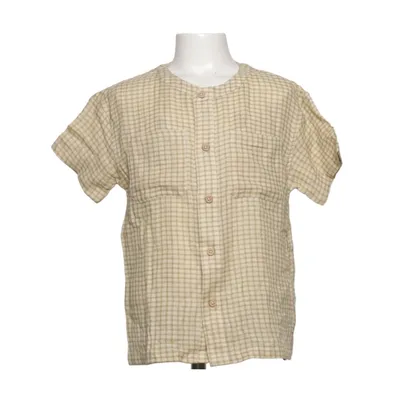 Kortærmet skjorte (Grøn, Beige) fra Lil' Atelier Linned, Økologisk bomuld