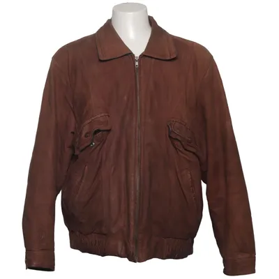 Veste en cuir (Marron) de Laura Torelli Collection Acétate, Cuir, Polyamide