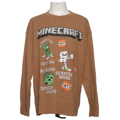 T-shirt à manches longues (Marron, Multicolore) de Minecraft Coton