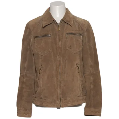 Leather jacket (Brown) from Yannick Cotton, Leather, Polyester