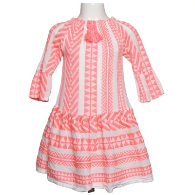 Dress (White, Pink) from Happy Girls Cotton, Polyester