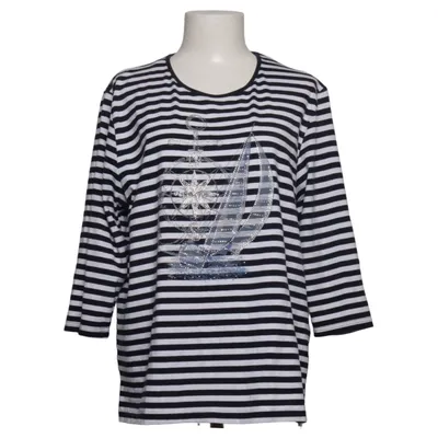 Långärmad t-shirt (Blå, Vit) från MF Bomull, Elastan