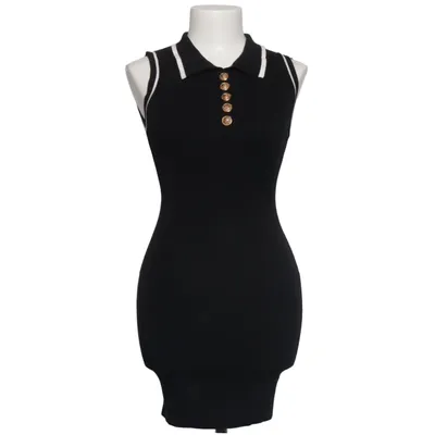 Dress (Black, White) Polyester, Viscose
