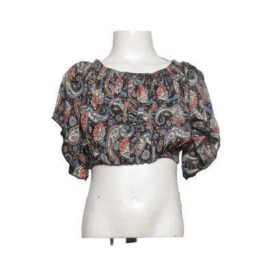 Crop top (Black, Multicolored) from Caliente Polyester