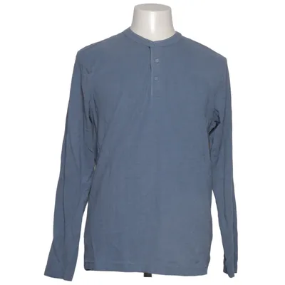 Henley shirt (Blauw) van Nils Sundström Organisch katoen, Gerecycled polyester