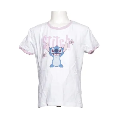 T-shirt (Vit, Rosa, Blå) från Disney Stitch Bomull, Elastan