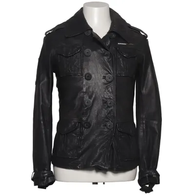 Läderjacka (Svart) från Superdry Bomull, Skinn, Polyester