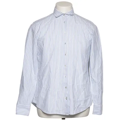 Shirt (Blue, White) from Eterna Cotton, Lyocell