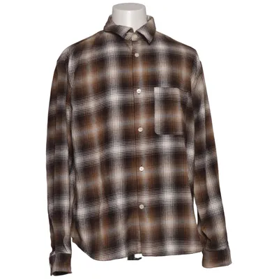 Flannel shirt (Brown, White) from H&M Cotton, Polyester