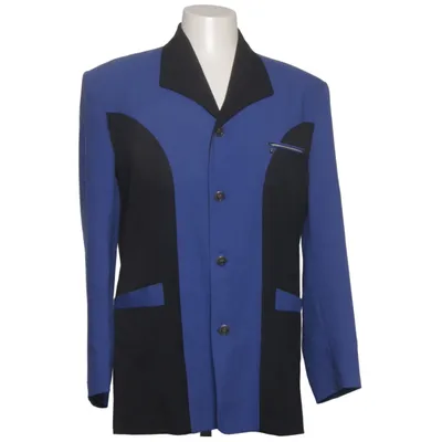 Blazer (Blue, Black) from Short Stories London Acetate, Polyester, Viscose
