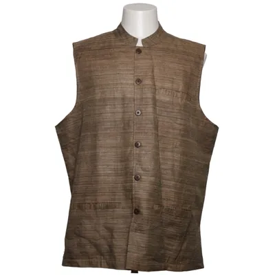 Vest (Brun) fra Fabindia Bomuld, Metallfiber, Polyester, Silke