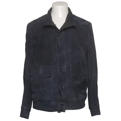 Leather jacket (Gray) from Walbusch Cotton, Leather, Polyester