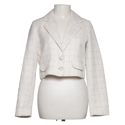 Kavaj (Vit) från Miss Selfridge Akryl, Bomull, Metallfiber, Polyester, Viskos, Ull