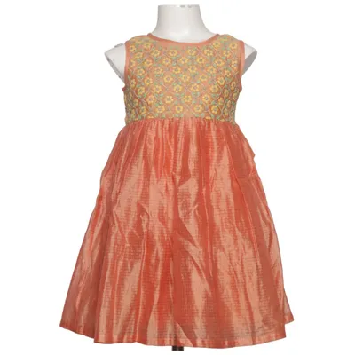 Dress (Orange, Yellow, Green) from Fabindia Cotton, Polyester, Silk