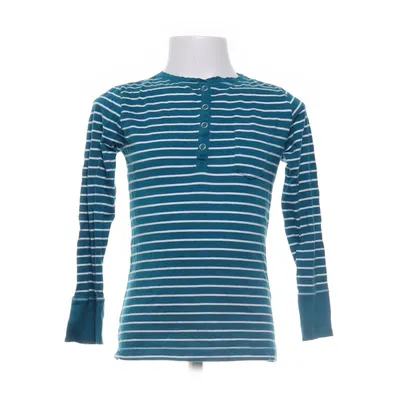 Henley shirt (Blauw, Wit) van Dopo Dopo Katoen, Elastaan