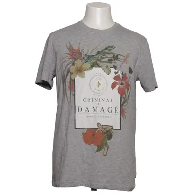 T-shirt (Gray, Multicolored) from Criminal Damage Cotton, Polyester