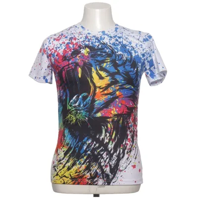 T-shirt (Hvid, Flerfarvet) fra 1991INC Elastan, Polyester