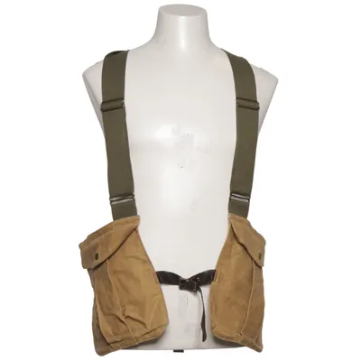 Vest (Beige, Green) from Doppelgänger Cotton, Leather, Polyester