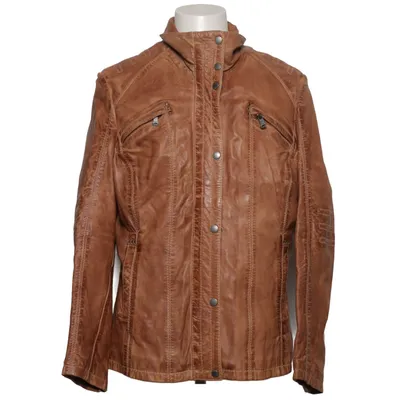 Leather jacket (Brown) from Chevirex Cotton, Leather, Polyester