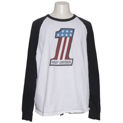 Baseball T-shirt (Black, White) from Harley Davidson Cotton