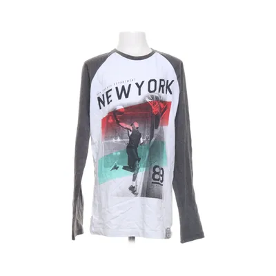 Baseballtröja (Vit, Grå, Flerfärgad) från Skate Nation Bomull