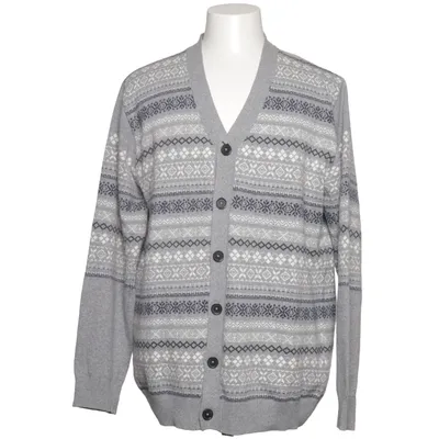 Cardigan (Gray, White, Blue) from Kitaro Cotton, Polyamide, Wool
