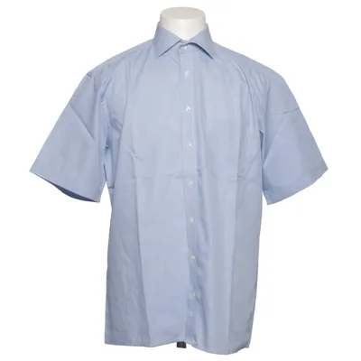 Short sleeve shirt (Blue, White) from Eterna Cotton