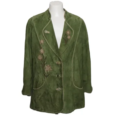 Jacket (Green) from Meindl Cotton, Leather, Viscose