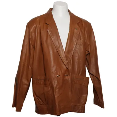 Leren blazer (Bruin) van Aldo Colitti Acetaat, Leer, Polyamide
