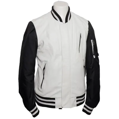 Veste universitaire (Blanc, Noir) de Be Edgy Cuir, Polyester