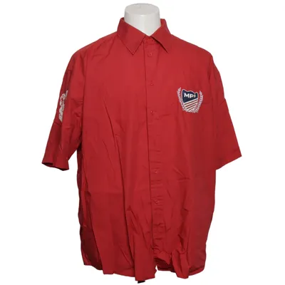 Korte mouwen shirt (Rood) van Men Plus Katoen
