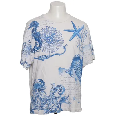 T-shirt (Blanc, Bleu) de Bershka Coton