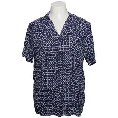 Kortärmad skjorta (Blå, Vit) från New Look Men Viskos