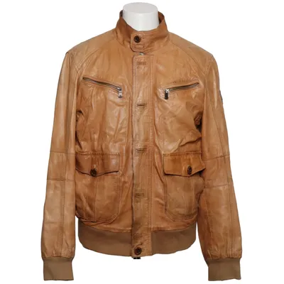 Leather jacket (Brown) from Milestone Cotton, Leather, Polyester
