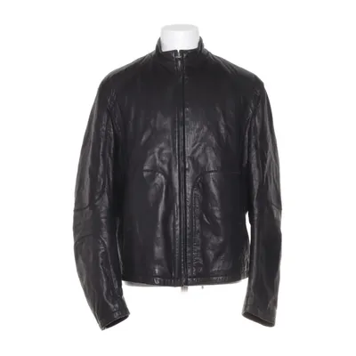 Leren jack (Zwart) van Hugo Boss Katoen, Leer