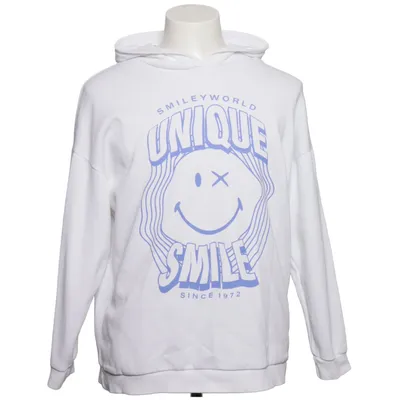 Huvtröja (Vit, Blå) från Smiley World Bomull, Polyester