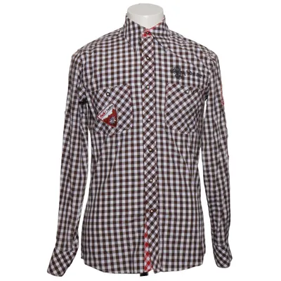 Skjorta (Brun, Vit, Röd) från Fuchs Trachtenmoden Bomull, Polyester