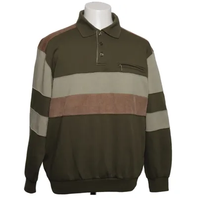 Collegetröja (Grön, Beige, Brun) från Basic Line Bomull, Polyester