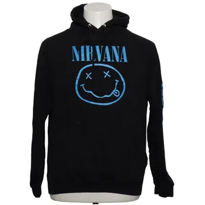 Huvtröja (Svart, Blå) från Nirvana Bomull, Polyester