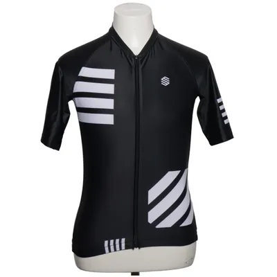Wielershirt (Zwart, Wit) van Siroko Elastaan, Polyester