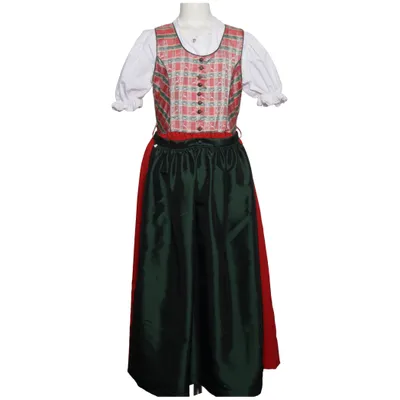 Dirndl (Vit, Röd, Grön) från Isar-Trachten Bomull, Polyester