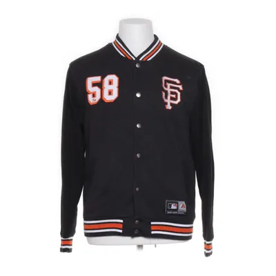 Collegejacka (Svart, Orange, Vit) från Majestic Bomull, Polyester